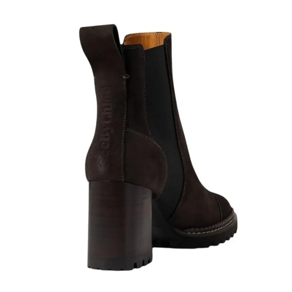 See by Chloe Womens Mallory Ankle Boots EU 37.5 US 7.5 Grey Brown Suede NIB